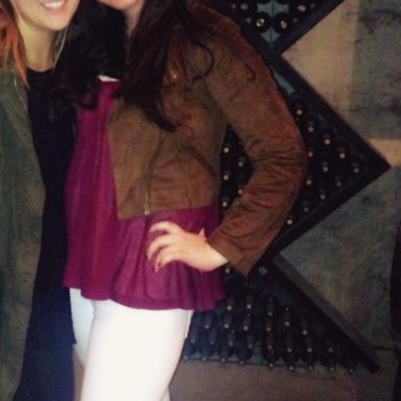 Brown Suede Cropped Jacket - Picture 5 of 5